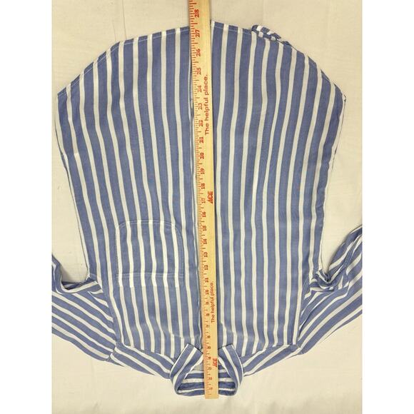 Rails Janelle Blouse Women's Size XS Button Front Long Sleeve Blue White Stripe - Picture 6 of 9